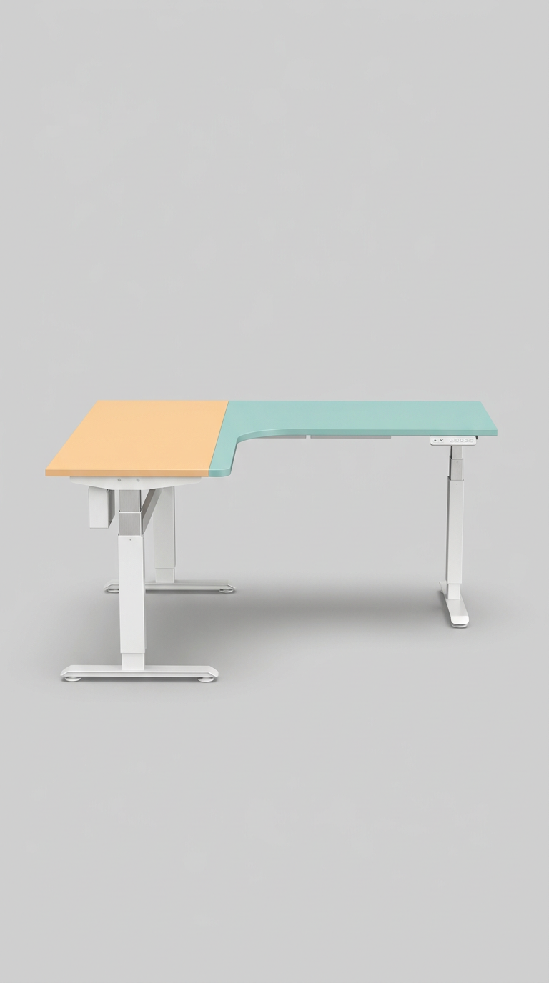L-Shaped Electric Desk with Spacious Surface
